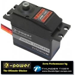 K-POWER by TTE Servo Digital Coreless DMC150  4,8 bis 6,0V, 16,1kg & 0,13sec (60°), Titan-Gears