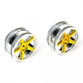 Thunder Tiger 1/10 5-spoke chrome/ YELLOW  (PAIR)