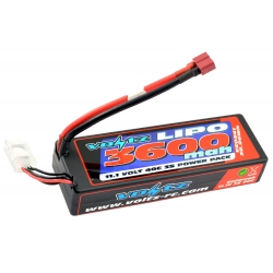 VOLTZ 3600MAH HARD CASE 3S 11.1V 40C HARDCASE LIPO STICK PACK LOW PRO (2S SIZE)